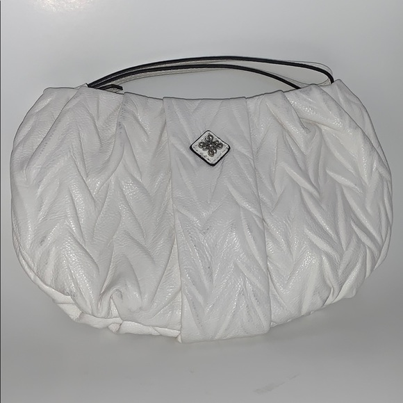 Vera Wang Bright White zippered Clutch W Strap - Picture 1 of 4